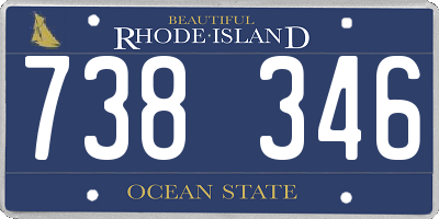 RI license plate 738346