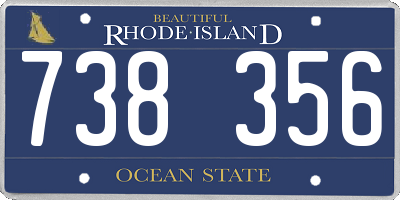 RI license plate 738356