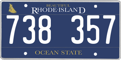RI license plate 738357