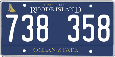 RI license plate 738358