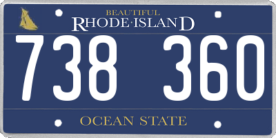 RI license plate 738360