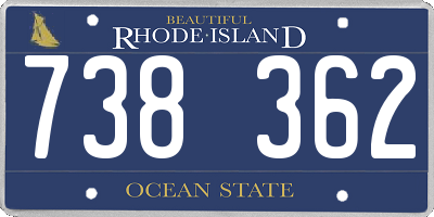 RI license plate 738362