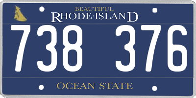 RI license plate 738376