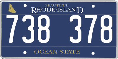 RI license plate 738378