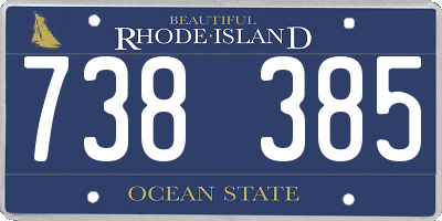RI license plate 738385