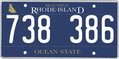RI license plate 738386