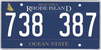 RI license plate 738387