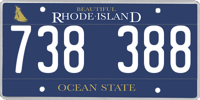 RI license plate 738388