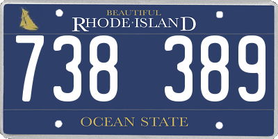 RI license plate 738389
