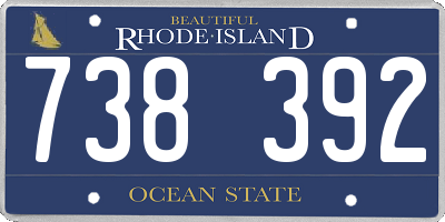 RI license plate 738392