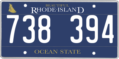 RI license plate 738394