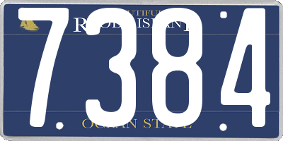 RI license plate 7384