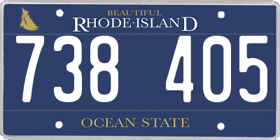 RI license plate 738405
