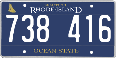 RI license plate 738416