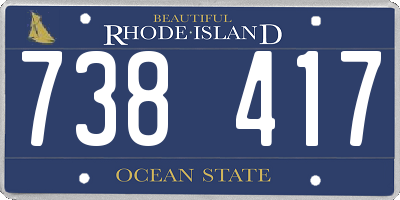 RI license plate 738417