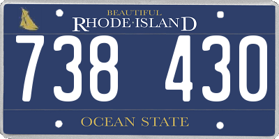 RI license plate 738430
