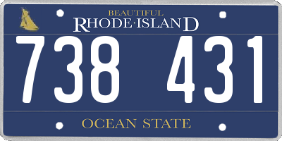 RI license plate 738431