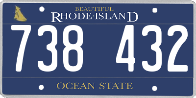 RI license plate 738432