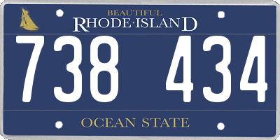 RI license plate 738434