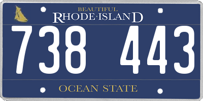 RI license plate 738443