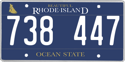 RI license plate 738447