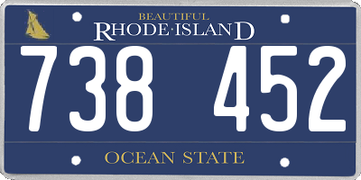 RI license plate 738452
