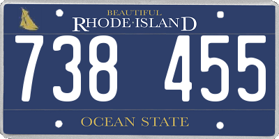 RI license plate 738455