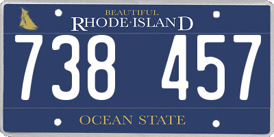 RI license plate 738457