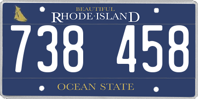 RI license plate 738458