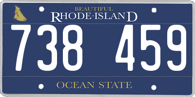 RI license plate 738459