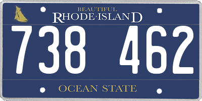 RI license plate 738462