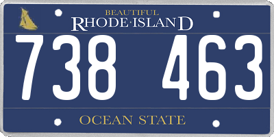 RI license plate 738463