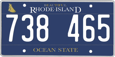 RI license plate 738465