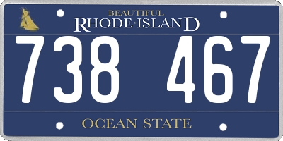 RI license plate 738467