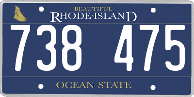 RI license plate 738475