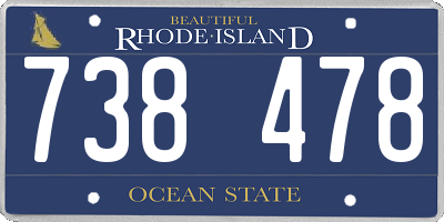 RI license plate 738478