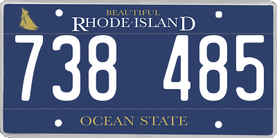 RI license plate 738485