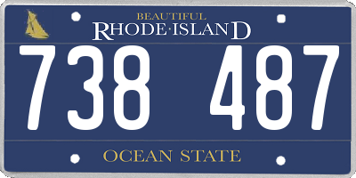 RI license plate 738487