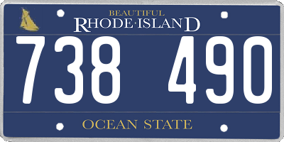 RI license plate 738490