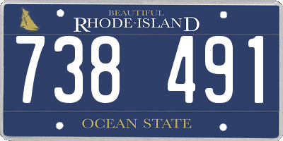 RI license plate 738491