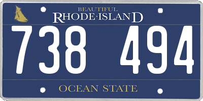RI license plate 738494