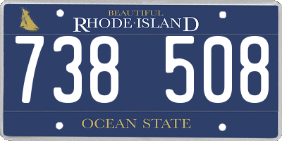 RI license plate 738508