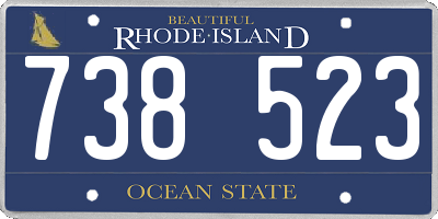 RI license plate 738523