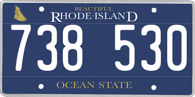 RI license plate 738530