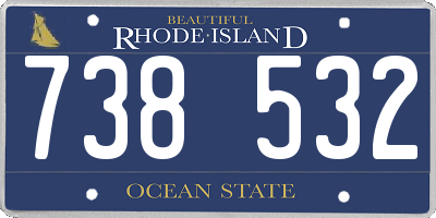 RI license plate 738532