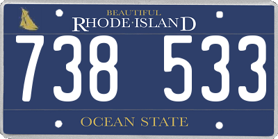 RI license plate 738533