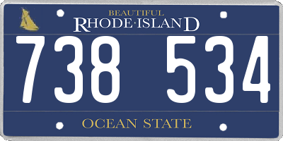 RI license plate 738534