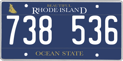 RI license plate 738536