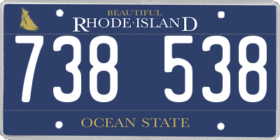 RI license plate 738538
