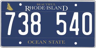 RI license plate 738540